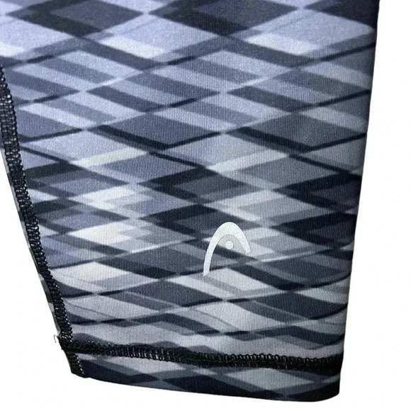 Head Women’s Tight Fit Leggings Geometric Patterned Blue Gray Size Medium EUC - Picture 4 of 13